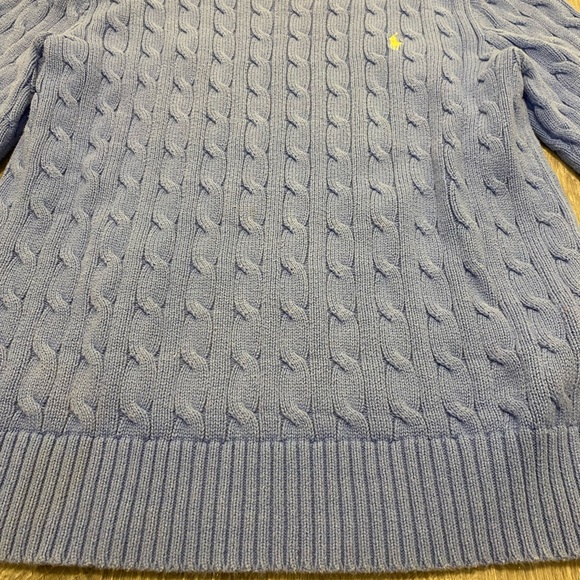 Polo Ralph Lauren Light Blue Cable Knit Sweater L (14-16) - Picture 6 of 9